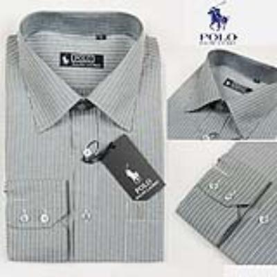 Ralph Lauren long sleeve dress shirt - gray white strip No. 782